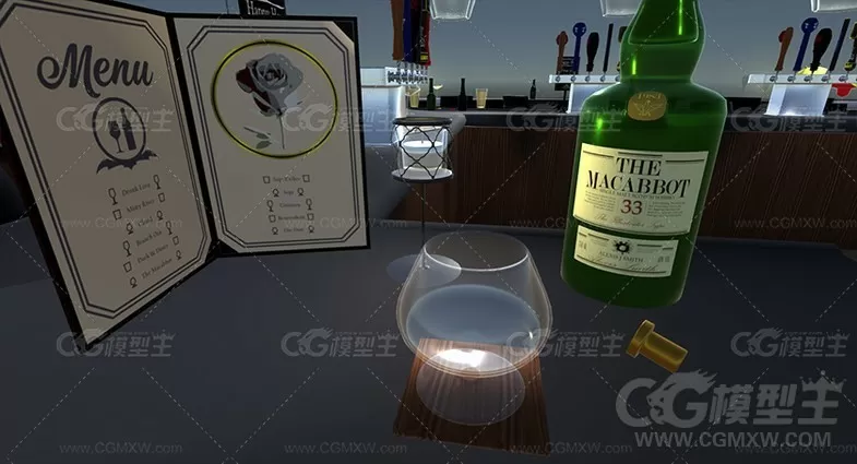 各种各样的酒瓶酒杯酒具模型-4