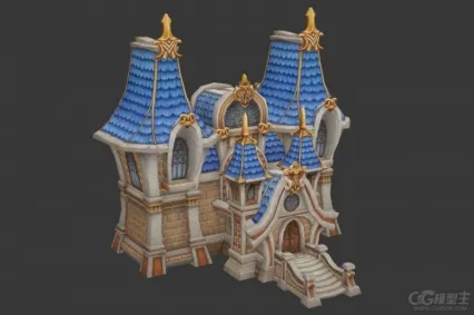 游戏场景欧式建筑3D模型