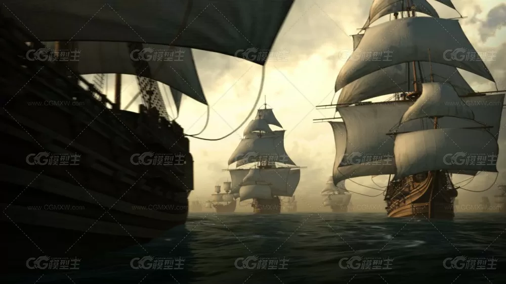 Set Sail（启航）工程文件-航海动画-帆船-海洋大海-1