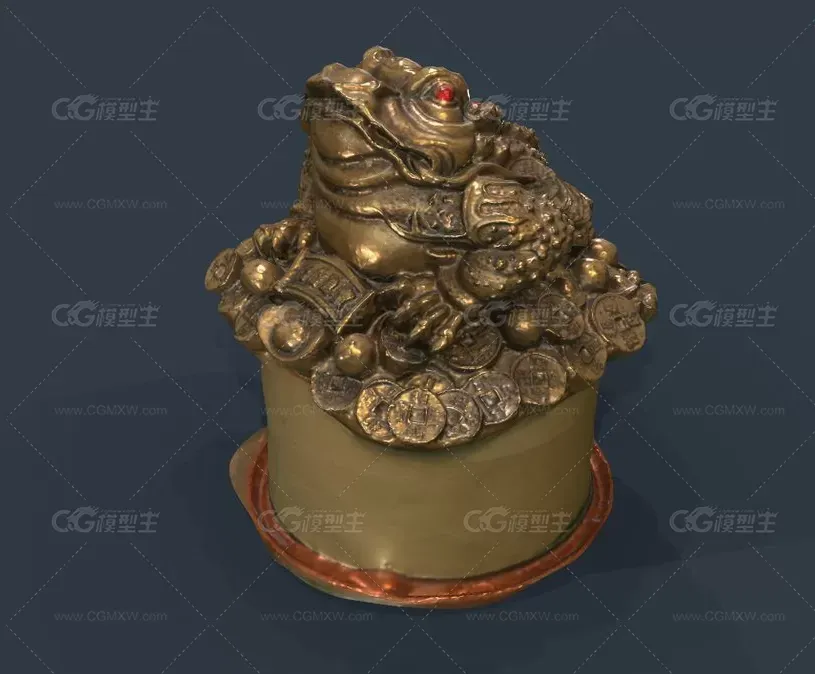 金蟾3D打印模型，含FBX,C4D,MAYA,MAX,OBJ,八猴文件-2