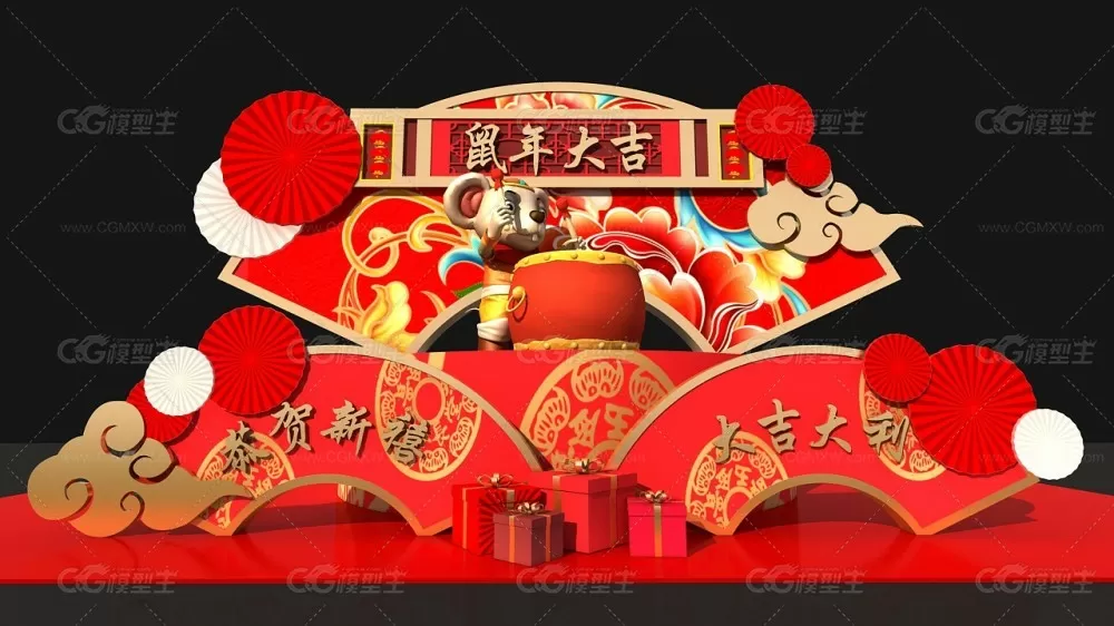 春节美陈_鼠年吉祥 新年商场DP点 网红打卡点 2020年新年美陈-1