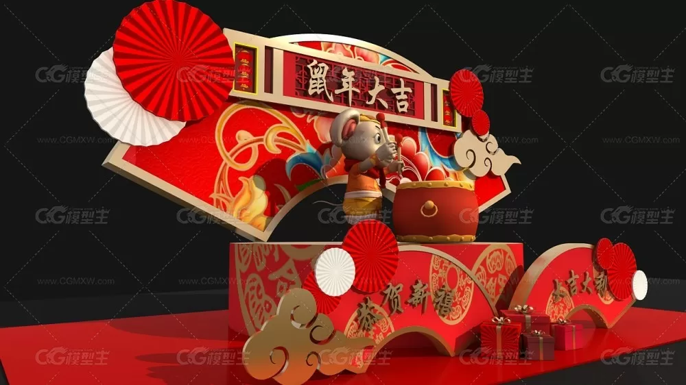 春节美陈_鼠年吉祥 新年商场DP点 网红打卡点 2020年新年美陈-2