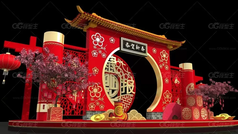 春节美陈_鼠年吉祥 新年商场DP点 网红打卡点 2020年新年美陈-2