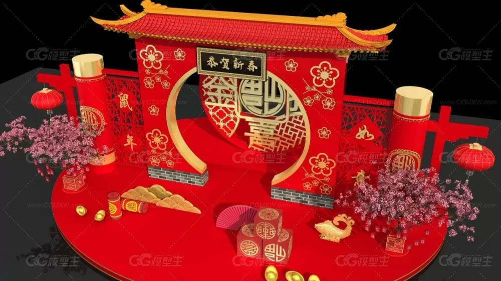 春节美陈_鼠年吉祥 新年商场DP点 网红打卡点 2020年新年美陈-4