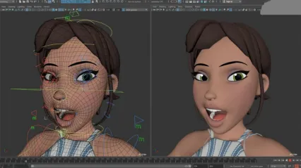 MAYA动画练习女性3D模型Amanda_RIG
