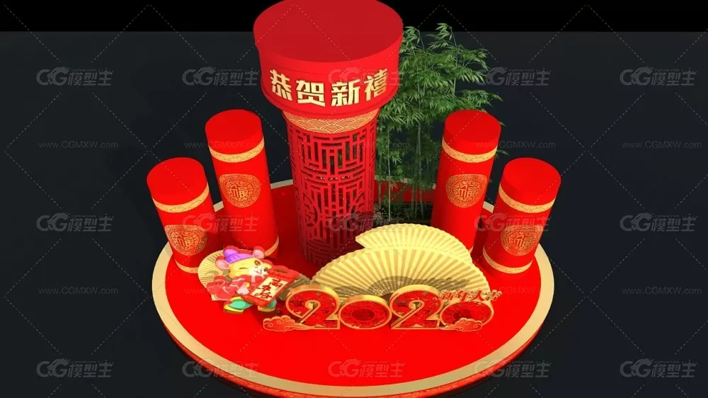 春节美陈_鼠年吉祥 新年商场DP点 网红打卡点 2020年新年美陈-4