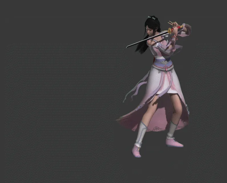 一套武侠女角色模型带动画-1