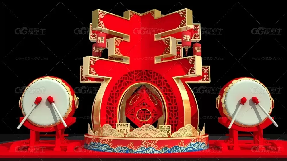 春节美陈_鼠年吉祥 新年商场DP点 网红打卡点 2020年新年美陈-1