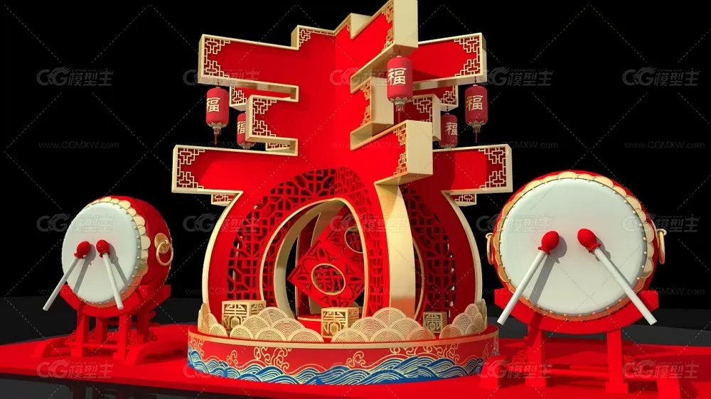 春节美陈_鼠年吉祥 新年商场DP点 网红打卡点 2020年新年美陈-3