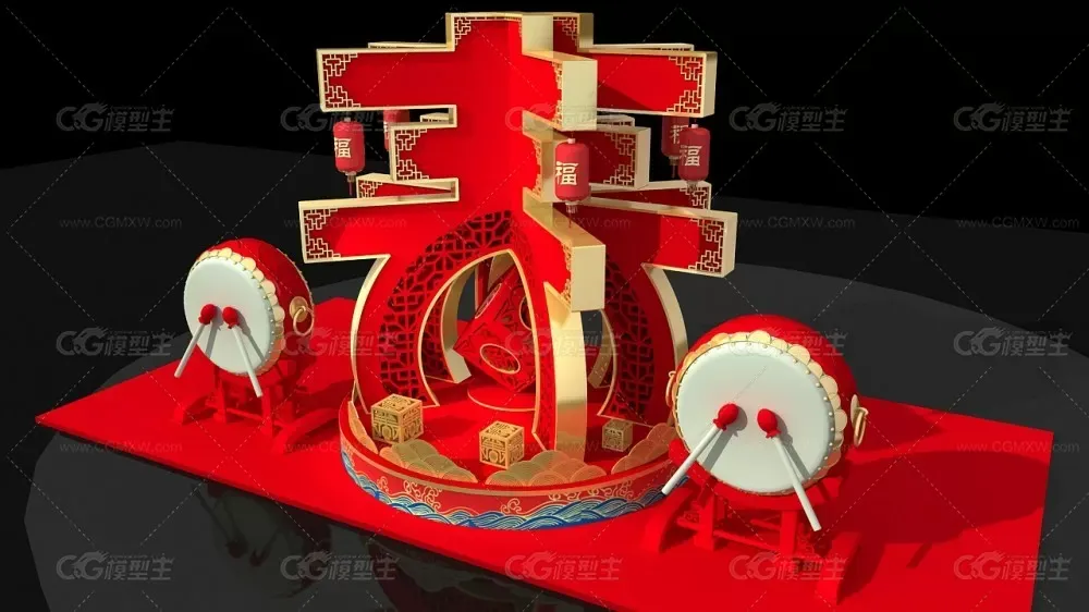 春节美陈_鼠年吉祥 新年商场DP点 网红打卡点 2020年新年美陈-4
