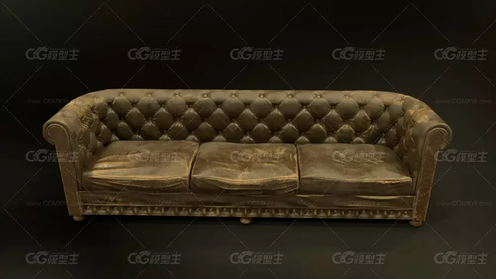 破旧破损的沙发 旧沙发-1