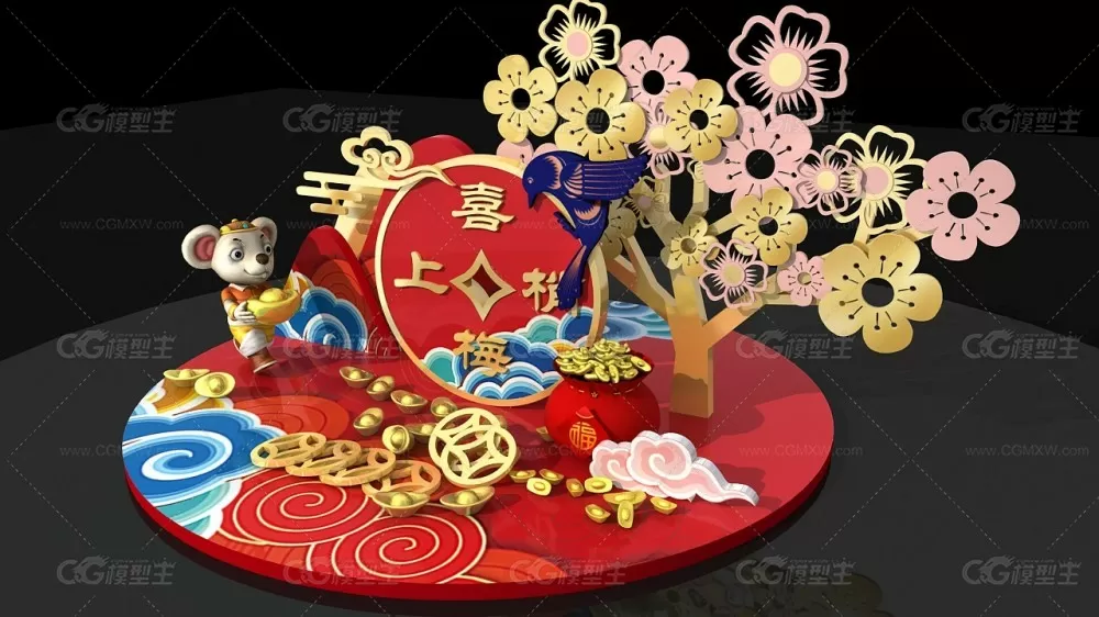 春节美陈_鼠年吉祥 新年商场DP点 网红打卡点 2020年新年美陈-4