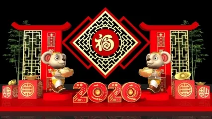 春节美陈_鼠年吉祥 新年商场DP点 网红打卡点 2020年新年美陈