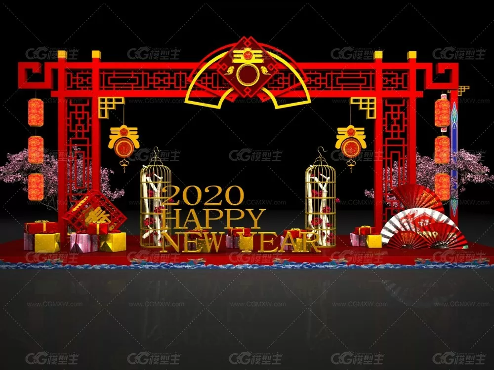 春节美陈_鼠年吉祥 新年商场DP点 网红打卡点 新年美陈-1