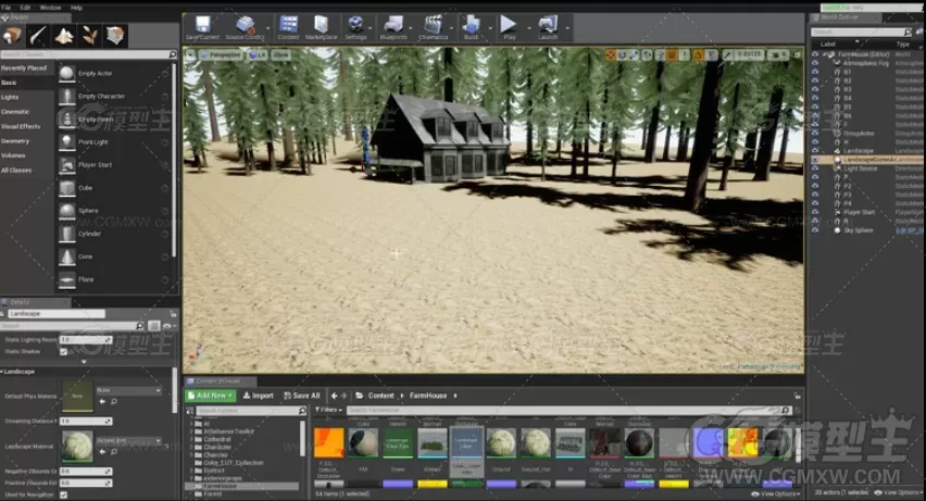 3ds max Substance ue4 高级深林小屋场景建模教程-8