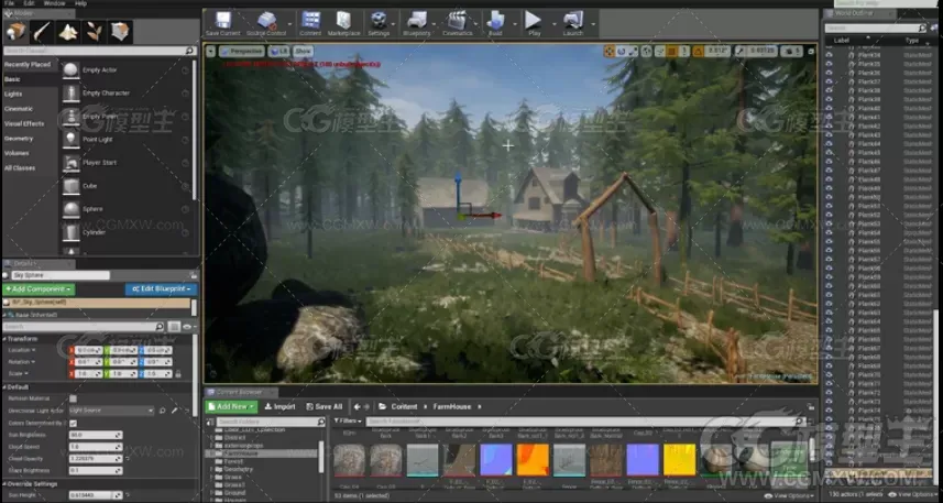 3ds max Substance ue4 高级深林小屋场景建模教程-15
