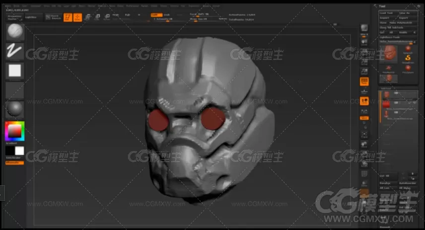 3ds max zbrush 机器头盔建模 雕刻高级教程-3