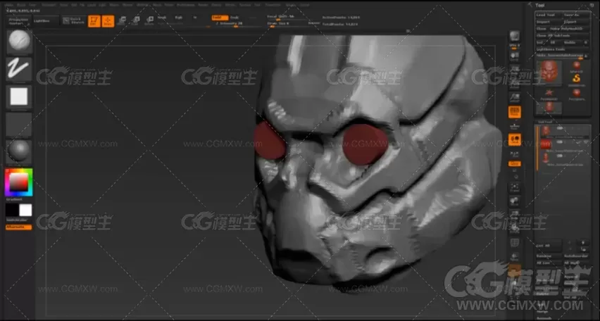 3ds max zbrush 机器头盔建模 雕刻高级教程-4