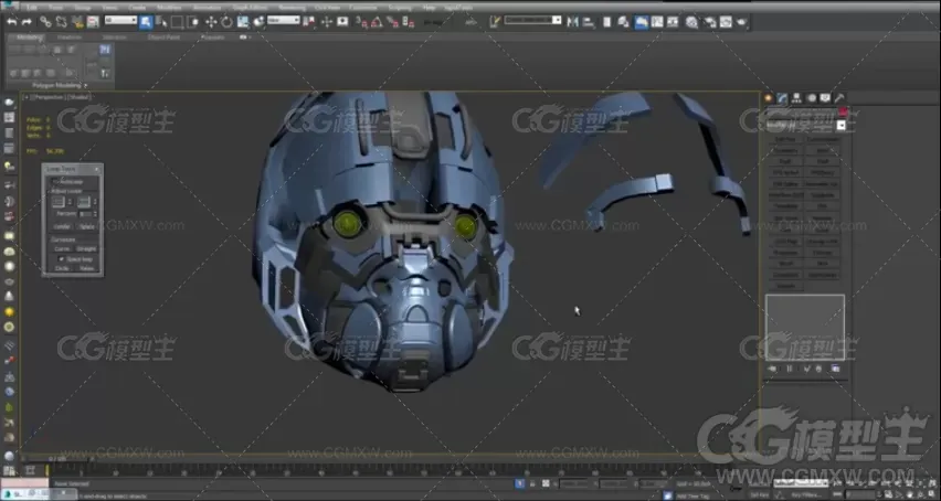 3ds max zbrush 机器头盔建模 雕刻高级教程-6