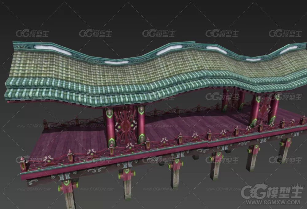 古建筑3D模型 古代房屋游戏模型-2