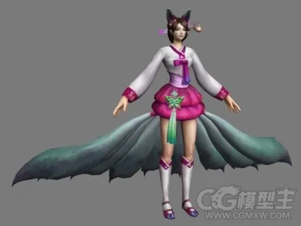 九尾狐3D游戏角色模型