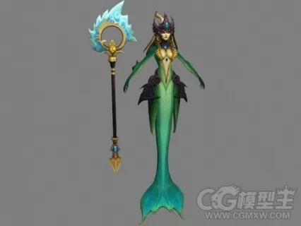 美人鱼护卫3D模型