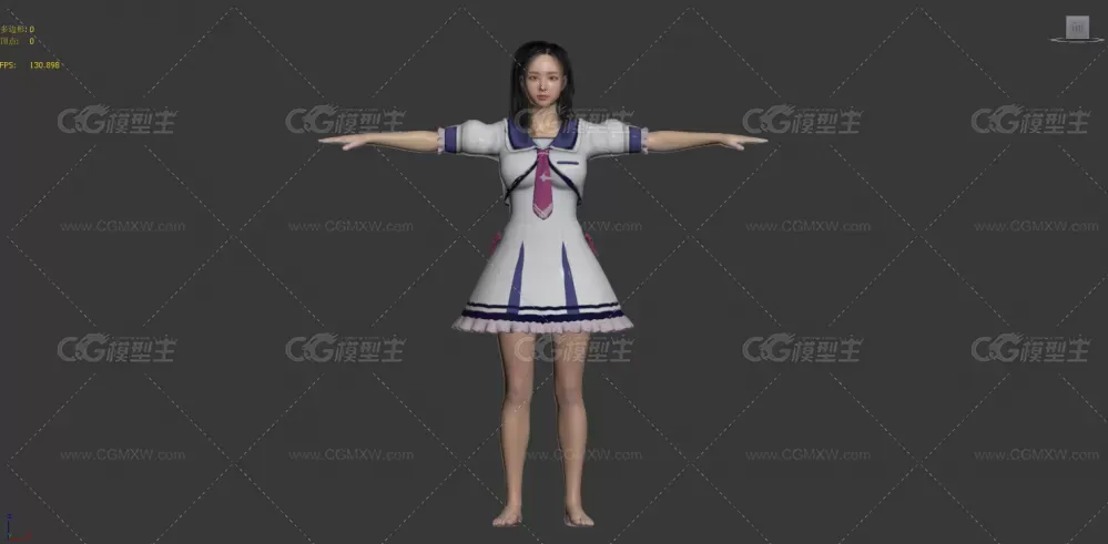 写实女人模型  游戏时装女角色模型-5