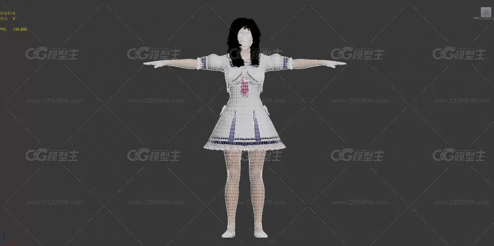 写实女人模型  游戏时装女角色模型-6