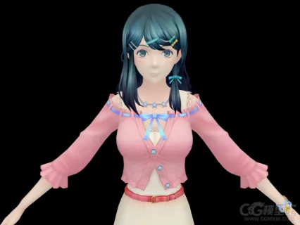 3D游戏美女角色模型 卡通萝莉女孩