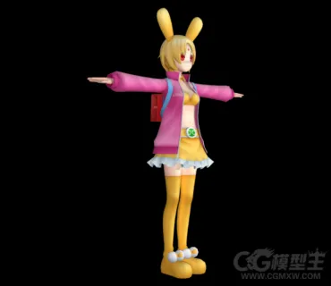 卡通二次元小女孩模型
