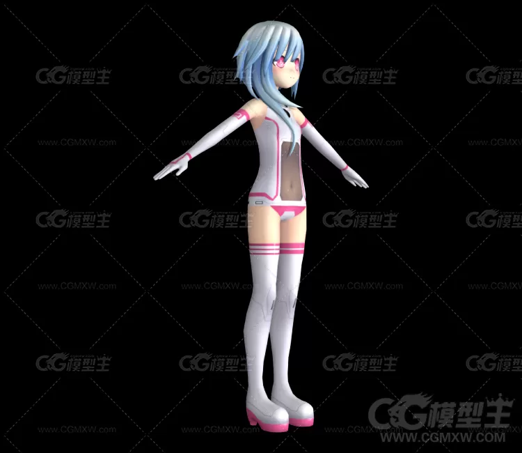 二次元3D游戏女角色模型-1