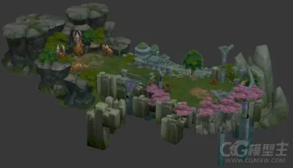 3D游戏场景模型 手绘场景模型