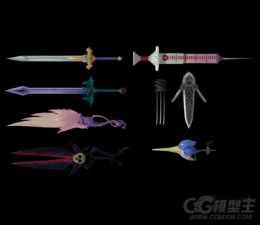 卡通游戏武器模型