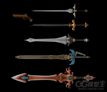 一组大剑模型 游戏武器模型