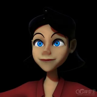 卡通女人maya模型 带骨骼绑定
