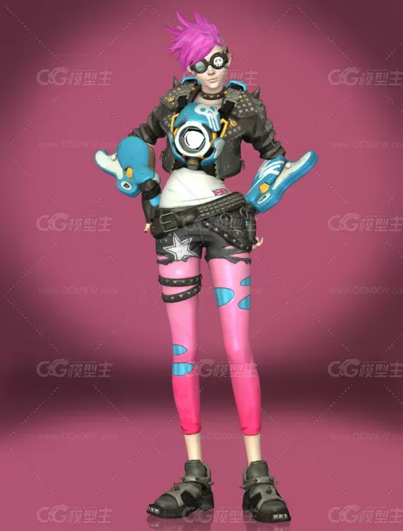 3D游戏女角色模型-1
