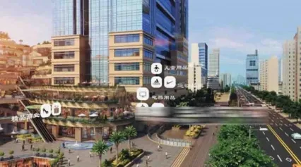 商业CBD室外电梯万达商场休闲娱乐娱乐办公车流动画