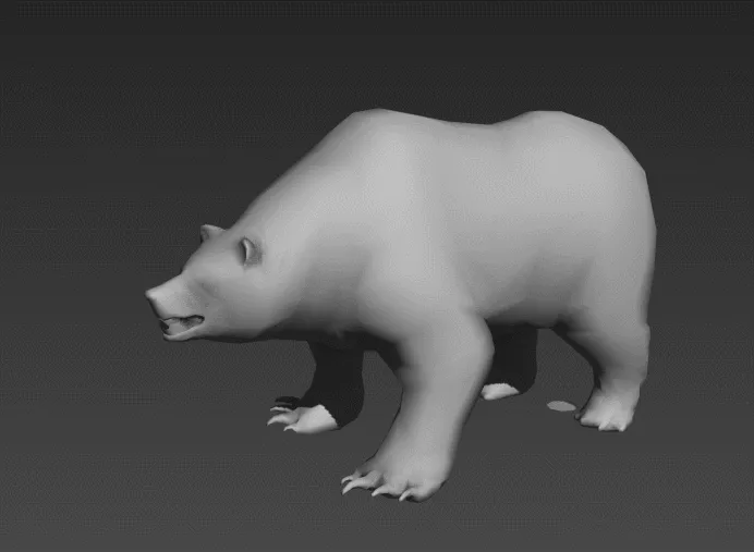 写实熊3D模型 狗熊模型 棕熊3D模型 有绑定和动画 BIP动作
