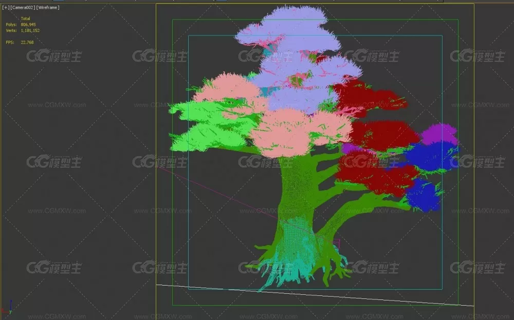 松树 观赏松 万年松 万年松树 迎客松 三渲二场景 松树 高精度松树 植物 树木-3