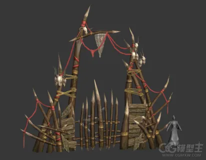 木头山寨大门3D模型