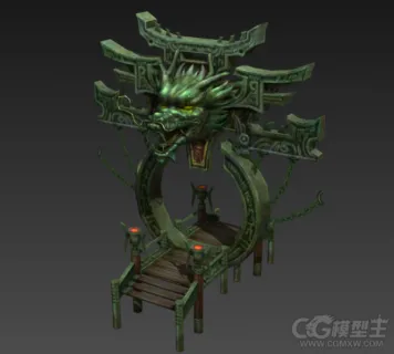 龙门码头场景建筑3D模型