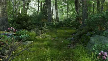湿地景观森林-草地原始森林草地公园侏罗纪