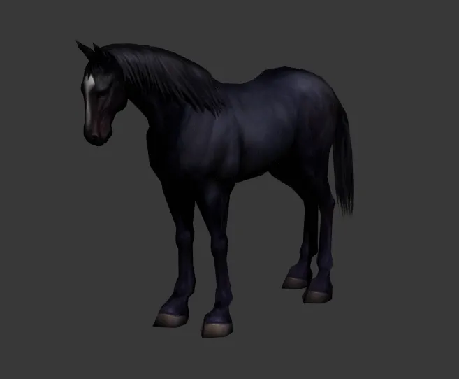 一匹骏马3D模型带骨骼绑定和动画