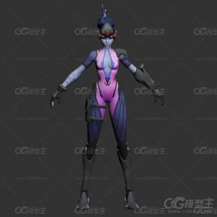 3D游戏女角色模型-1