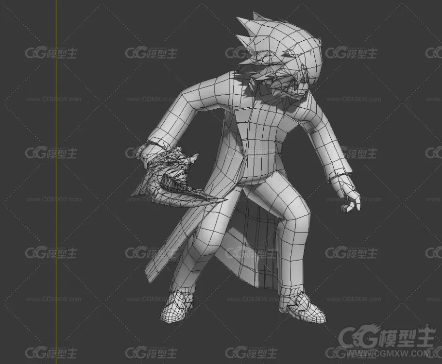 持刀男孩3D动画模型-6