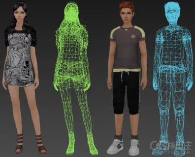 现代男女人物3D模型