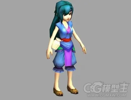 卡通小女孩 古代游戏人物角色模型