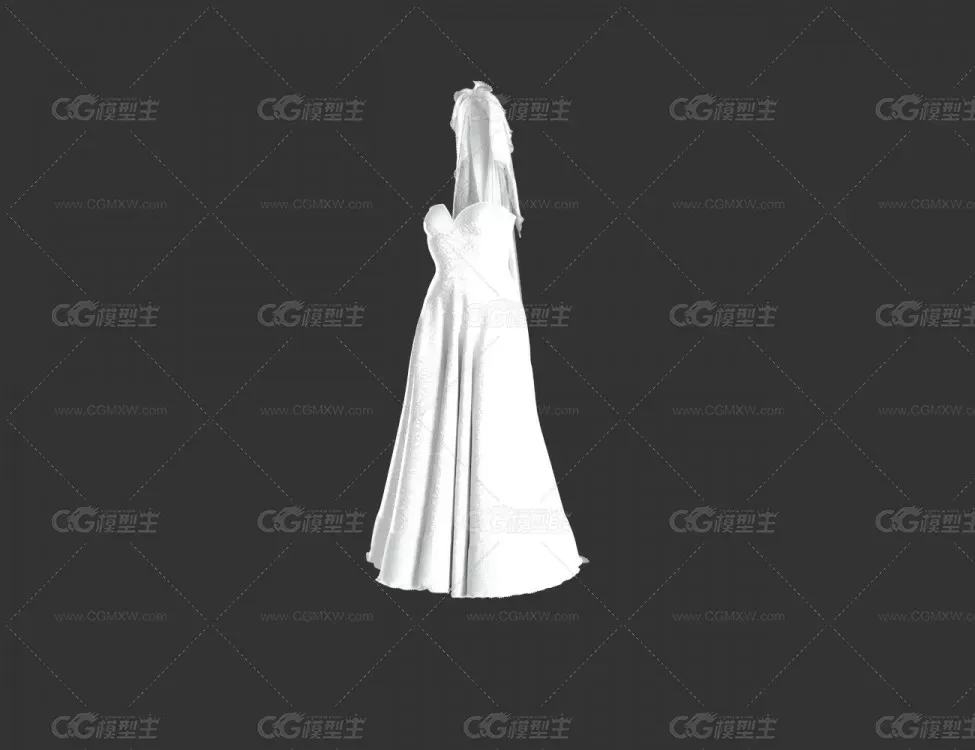 【高品质】抹胸婚纱 婚纱礼服模型 典雅西式婚纱礼服模型-2