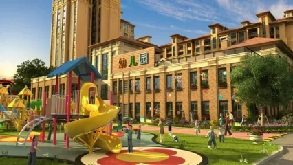 小区幼儿园有了设施小孩
