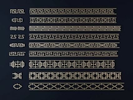 装饰雕花 花格 装饰线条 角花 柱子